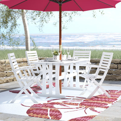 Erkerd 5 Piece Patio Dining Set by Beachcrest Home
