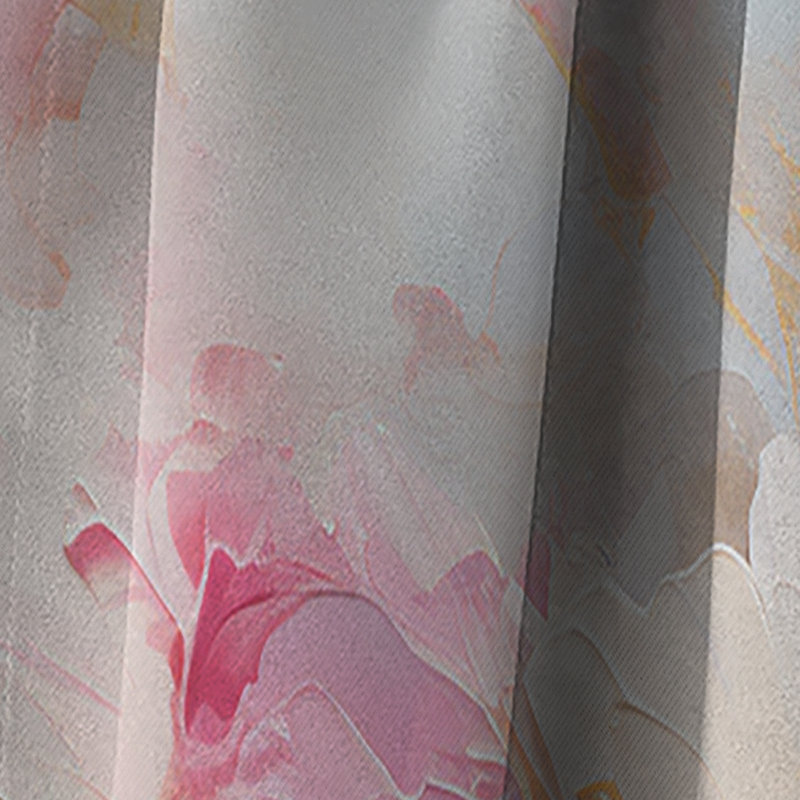 Rideau occultant abstrait beige et bleu - 1 panneau, L 52 po x L 90 po