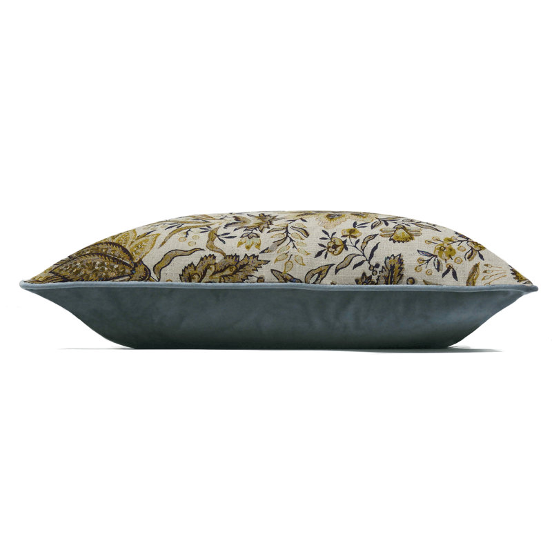Apsley Floral Square Cushion Cover, Natural/Dark Green