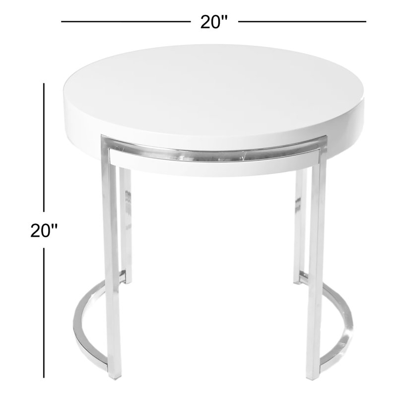 Table de bout Chinmayi, Blanc