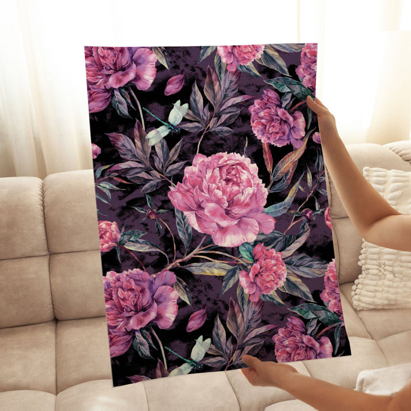 Floral Floral Elegance IV, reproduction d'art moderne sans cadre, H 14 po x l 11 po