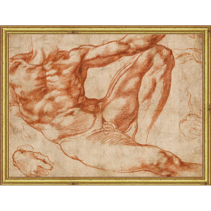 Michelangelo Man Reclining - Painting on Wood