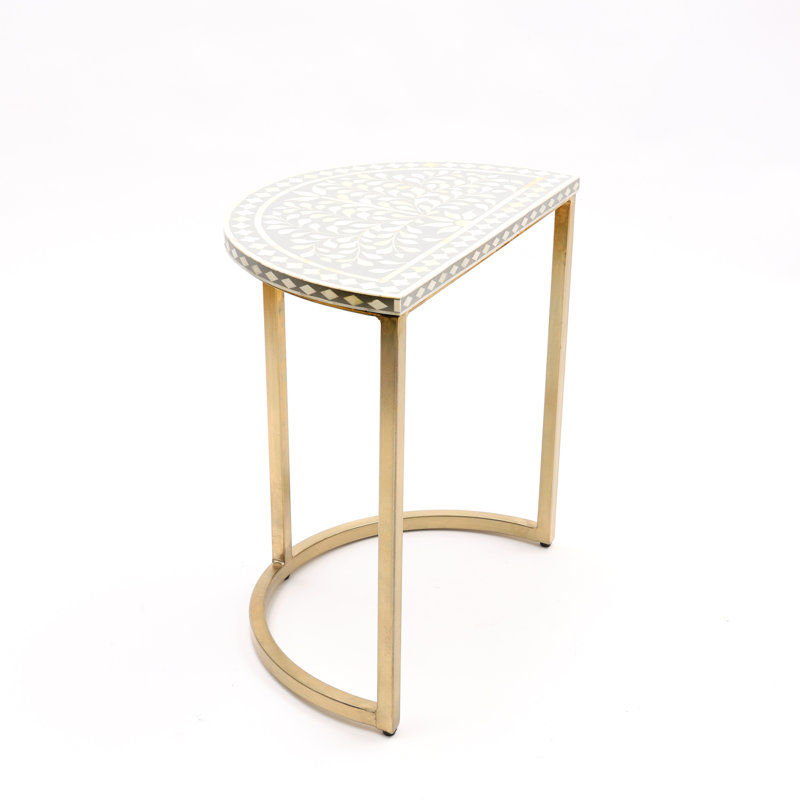 Clotis Bone Inlay End Table