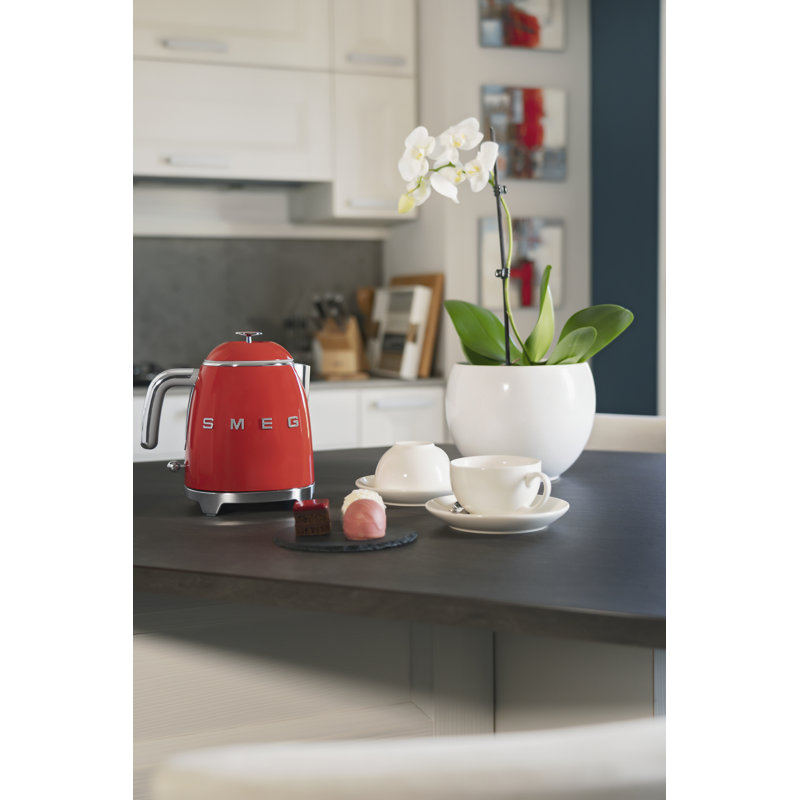 Red Retro Style Dual Wall Electric Mini Kettle