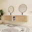 Meuble-lavabo mural double 84 po avec 4 portes et plateau en résine blanche Jenneen-114724129-75778552