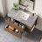 36" Bathroom Single Modern Vanity with Marble Top,2 Drawers-1584992679