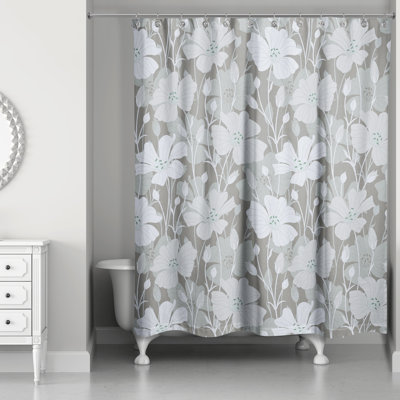 Rideau de douche simple à motif floral 