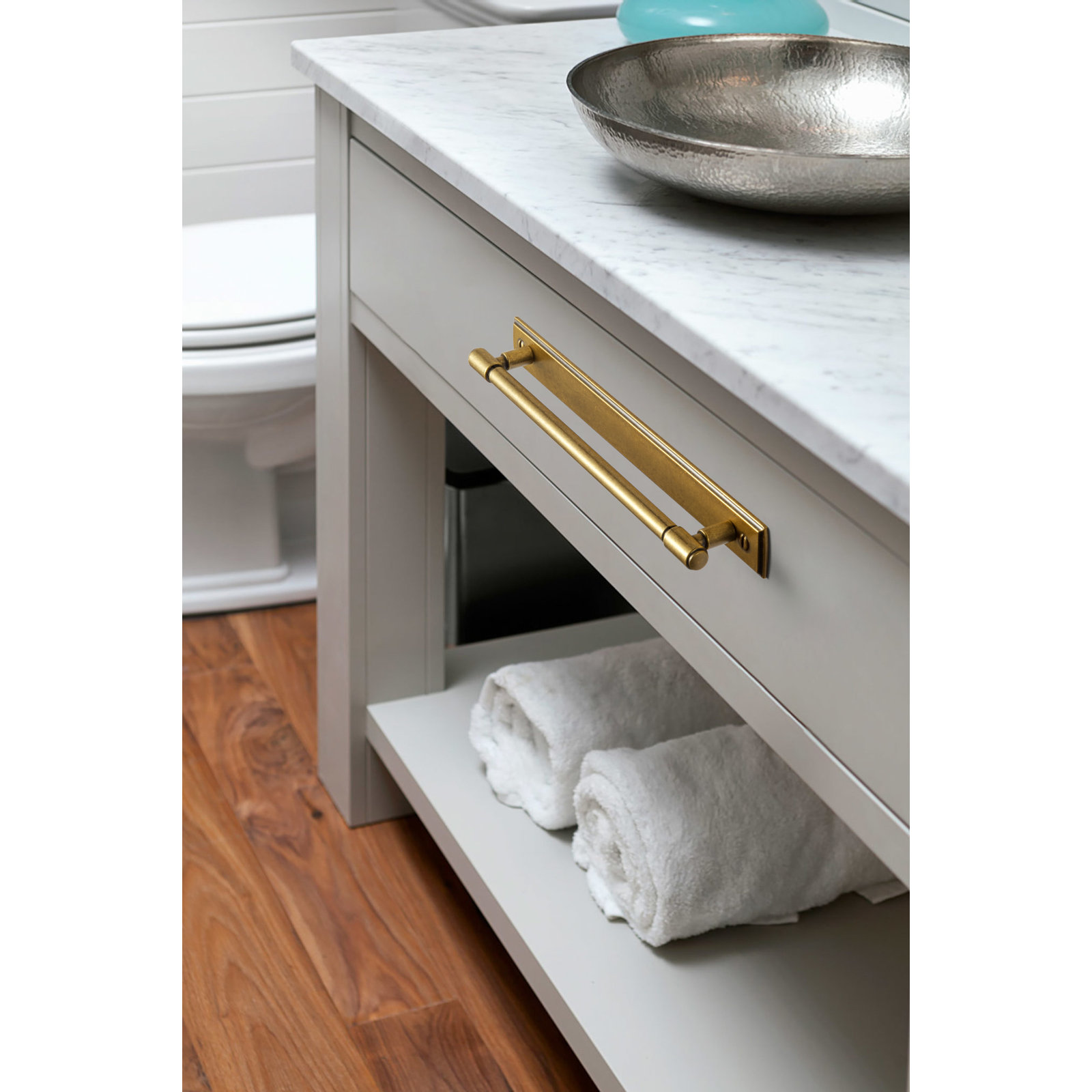 Sturdy Bar Pull With Backboard(G015) Multipack, Antique Brass, 7 5/8"