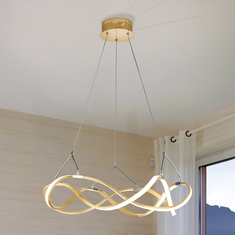 Ameer 1 - Light LED Unique/Statement Pendant, Gold