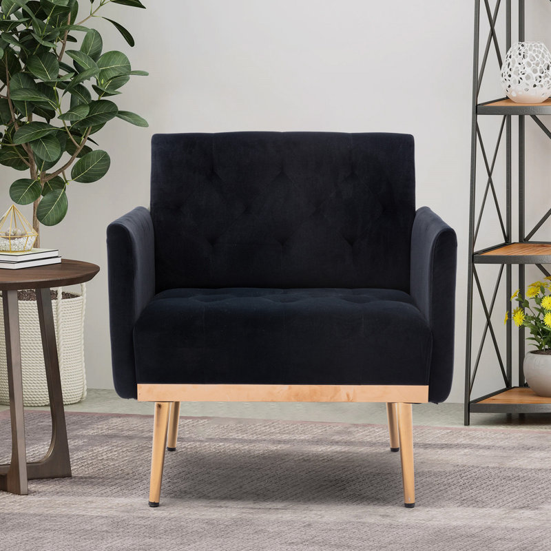 Fauteuil d'appoint, Or, Velours noir