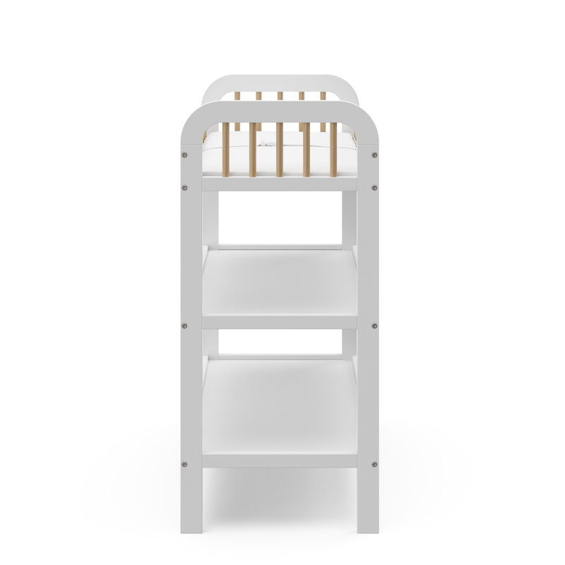 Ensemble de chambre de bébé et table à langer 3-en-1 avec matelas 3 pièces Storkcraft Pasadena, Blanc / Naturel