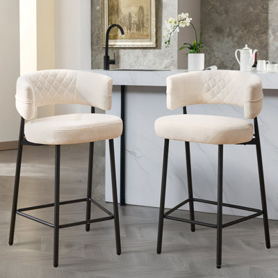 Upholsted Counter&Bar Stool with Metal Frame