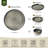  16 Piece Stoneware Dinnerware Set with Pasta Bowls- Service for 4, Greenish Brown-1791689346