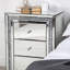 Table de chevet en verre à miroir H 3 po avec 3 tiroirs de rangement Rillamas-453162289