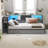 Twin Corner Bed Frame With Bookcase Storage & Led Light Headboard, Charging Station, Metal Daybed With 2 Drawers & Open Cubbies, For Small Bedrooms, White-1752215381-1752215380