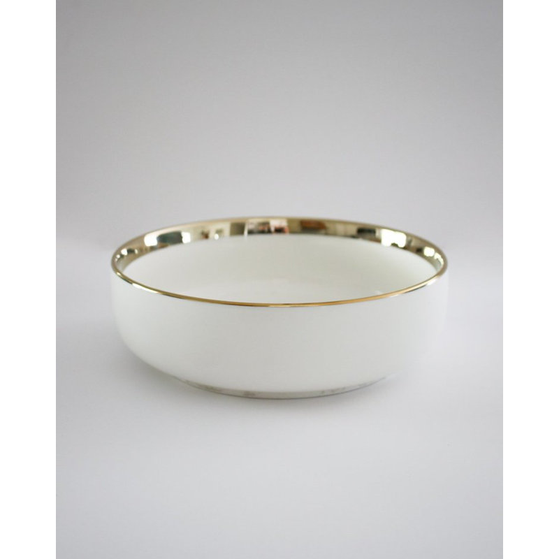 Bol blanc avec bordure dorée The Luxury Collection - grand 7,4 po