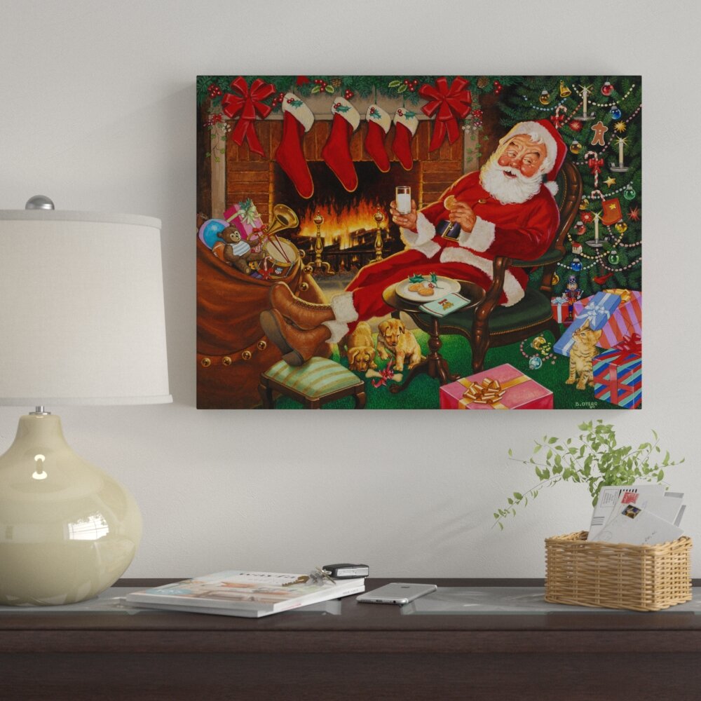 The Holiday Aisle® Santas Break On Canvas by Ben Otero Print | Wayfair