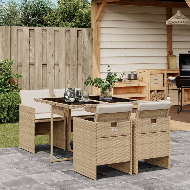 Ensemble repas avec coussins Hokku Designs, Beige, Beige, 4