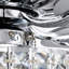 Ventilateur de plafond en cristal classique 52 po 52 pales réversibles pour salon, salle à manger, chambre à coucher, salle familiale, chrome