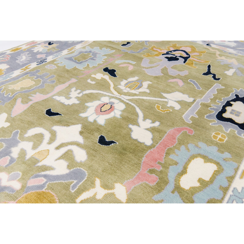 Penny Hand Knotted Wool Abstract Area Rug, Rectangle 10' x 14'