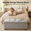 Banc de rangement pour chambre à coucher avec siège en lin et compartiment caché