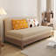 Coussin de canapé modulaire en coton et lin brun-1889610341