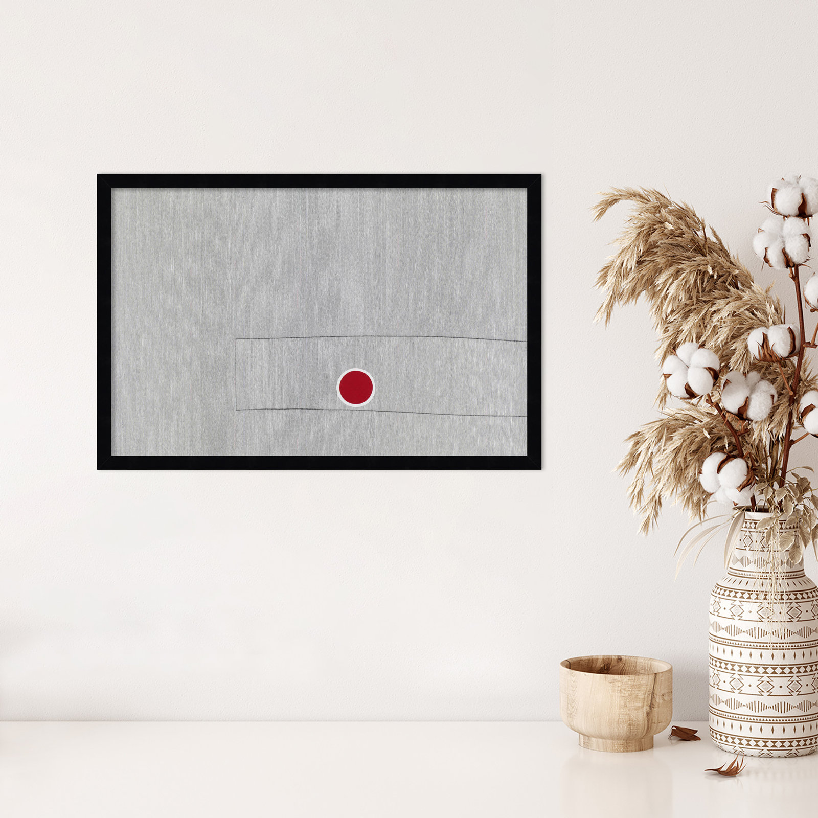 Grey Drawing Fifty Seven by Alex Dunn, Black, 17" H x 25" W x 1" D
