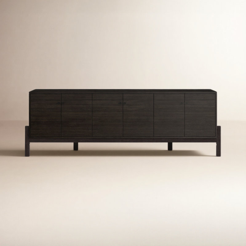 Reza Media Console, Worn Black Parawood