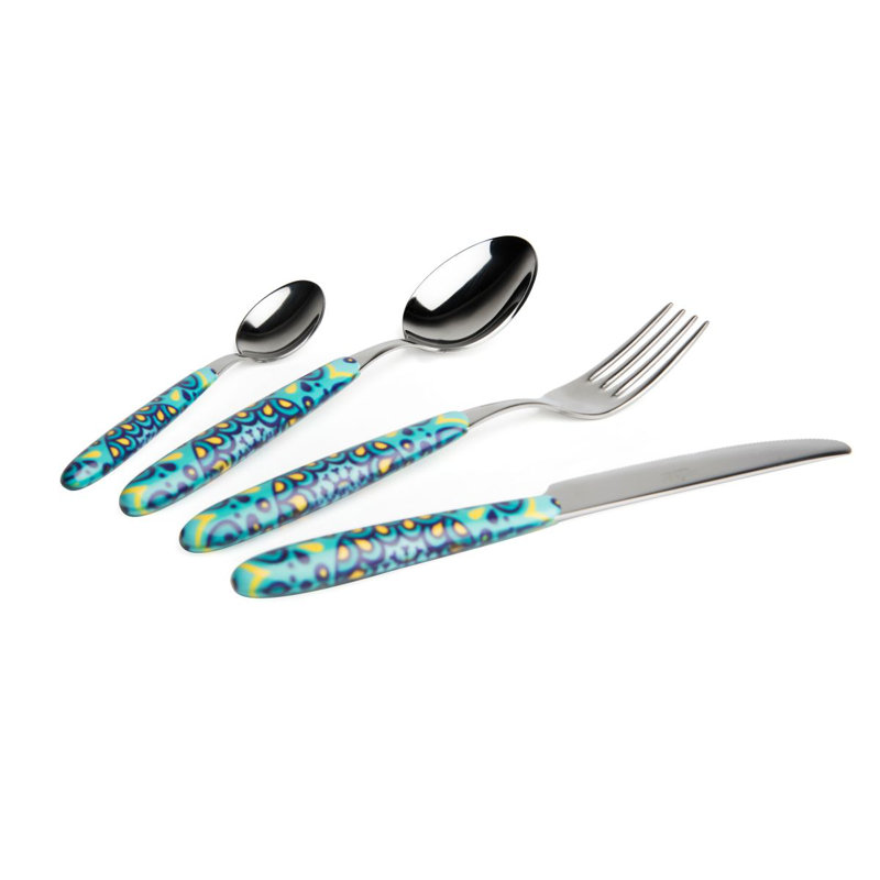 Excelsa set of 24 cutlery Mandala Mediterraneo steel