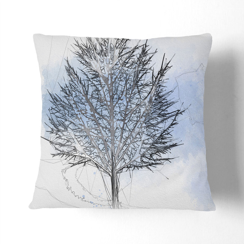 Tree in the Winter Vol.1 Sketch Scatter Cushion, Stone, 40cm H x 40cm W x 15cm D