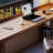 Light brown Rectangular Solid Wood with 3 drawers desk-1357966191