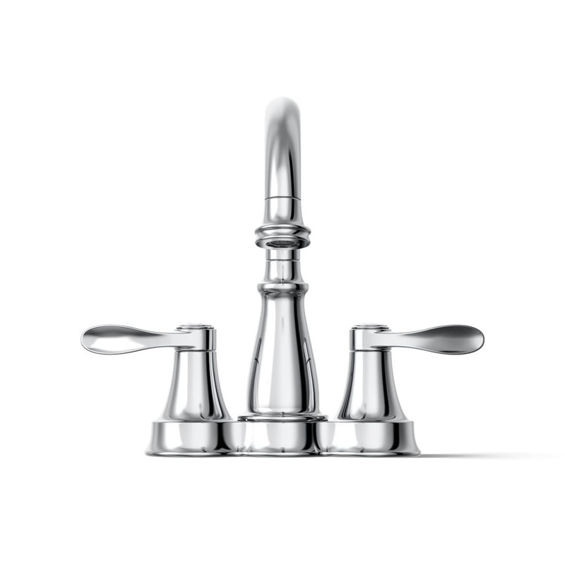 Bellera Centerset Bathroom Sink Faucet, 0.5 Gpm, Silver