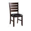 2 chaises de salle à manger contemporaines - similicuir noir et dossier de 2 chaises modernes revêtues de tissu synthétique pour