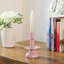 Porte-bougie effilé rose à la main-206862997