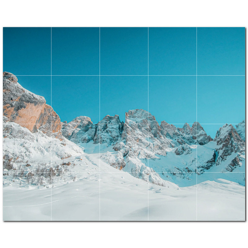 Murale décorative en céramique 12 po x 12 po Mountains Photo