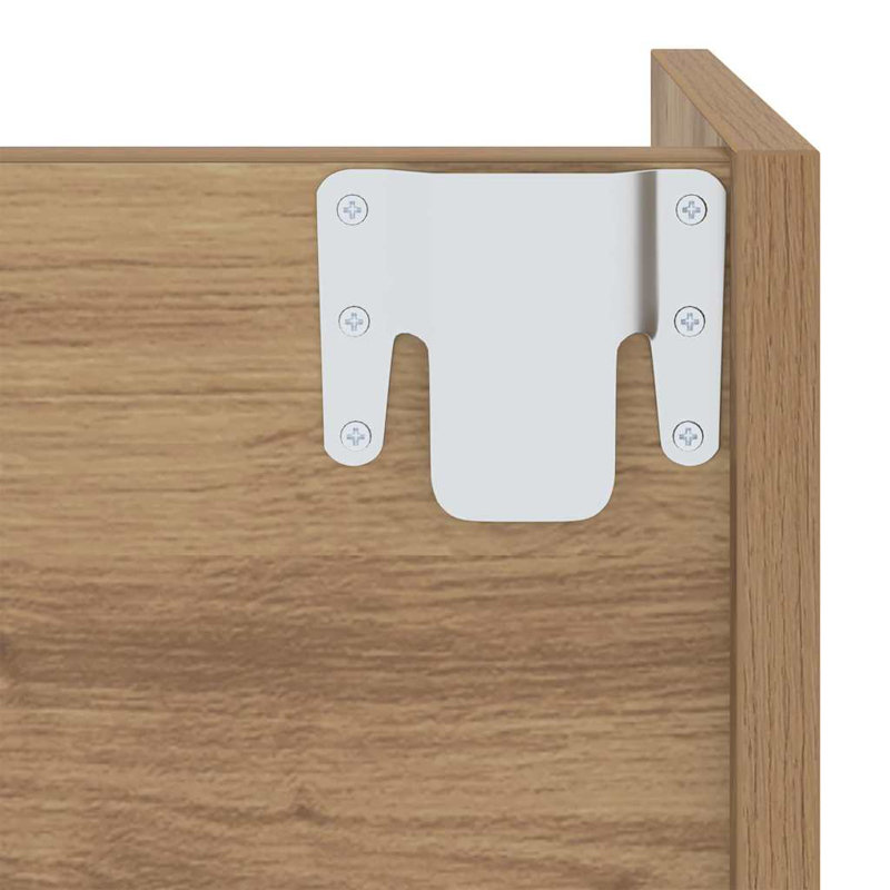 Wall Shoe Cabinets With Shelf 2 Pcs Engineered Wood, Artisan Oak