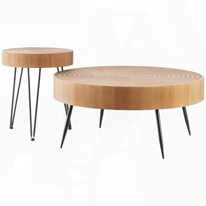 2-Piece Round Coffee Table Set