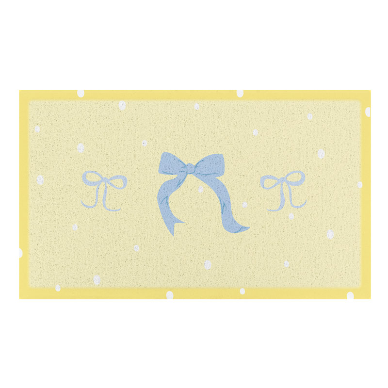 Butter Yellow Bow Indoor Outdoor Doormat (70 x 40cm)