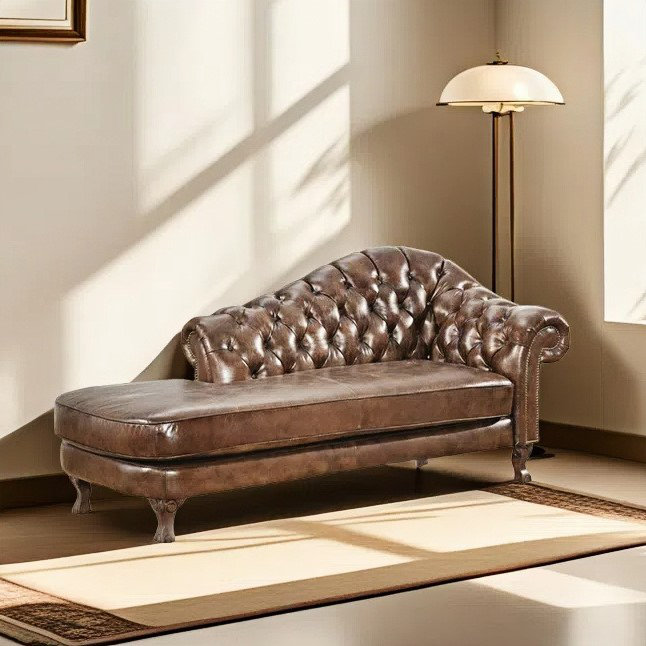 Retro casual elegant home lazy chaise lounge, Right Hand Facing