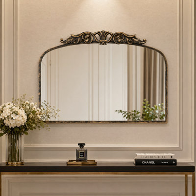 Handmade Arched Metal Mirror, Vintage Decorative Accent Mirror