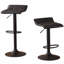 Tabouret de bar pivotant réglable en cuir reconstitué noir, ensemble de 2