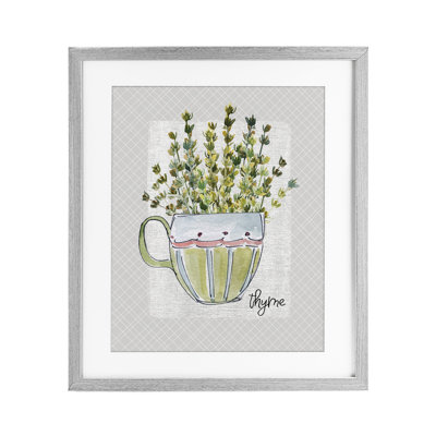 Thym Herb, impression sous verre encadrée, par Livi Finn