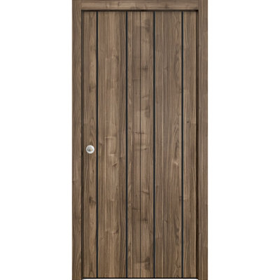 Porte pliante en bois massif massif