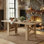 Table de salle à manger en bois pour 4 à 6 personnes, grande table de cuisine robuste, longues tables de salle à manger rectangulaires de 70,87 po avec pieds robustes, plateau de table épais, pour grande famille, coin-repas