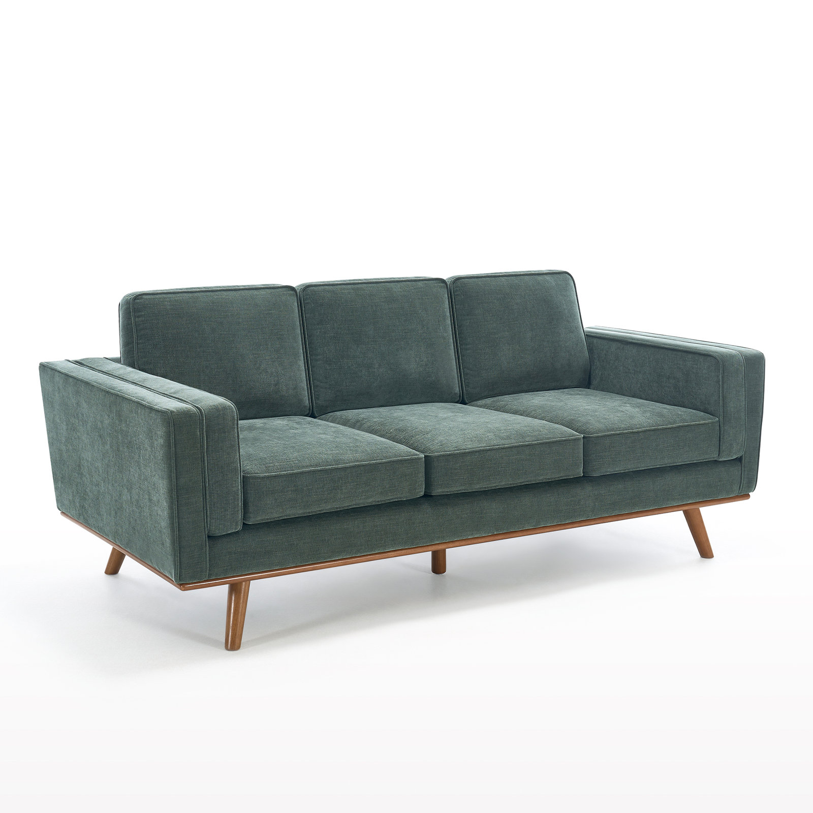 Estes 89.76'' Square Arm Sofa, Green