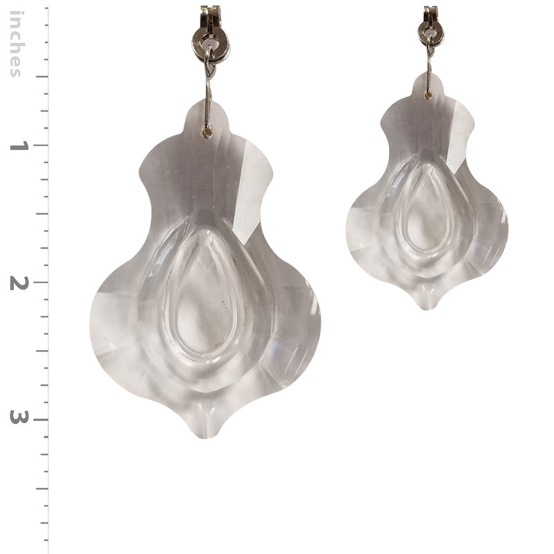 Pendalogue de ventilateur de plafond en cristal à facettes french, Laiton antique