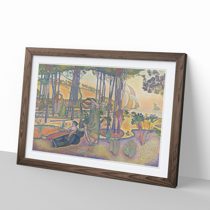 The Evening Air by Henri-Edmond Cross - Picture Frame Painting, 36cm H x 48cm W x 2cm D, Walnut