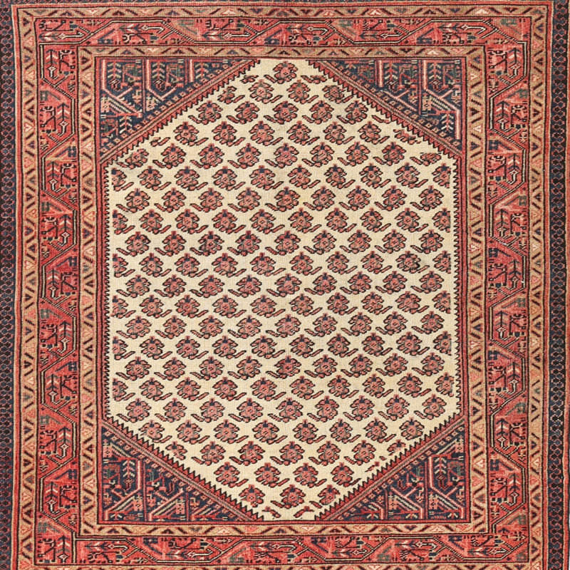 Tapis brun Southwestern, Carré 8 pi