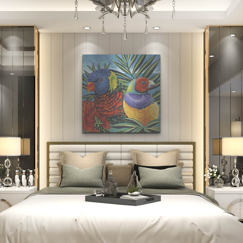 «Birds In Paradise II» par Carolee Vitaletti, H 36 po x l 36 po