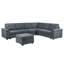 Canapé modulaire gris en tissu tissé 7 places avec repose-pieds Isla